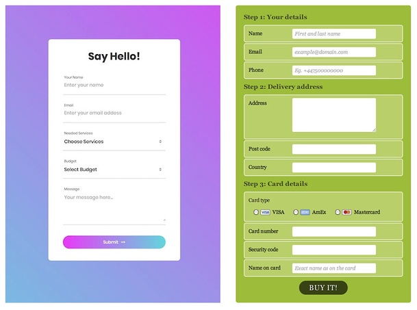 Form dal layout modervo vs. From dal layout non moderno